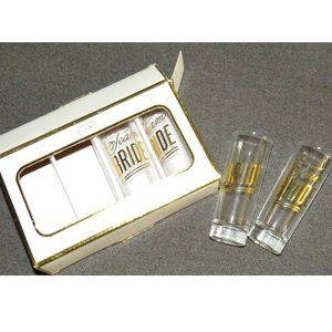 Team Bride Set of 4 Shot Glasses 2-Ounce Slant Collections New In Box